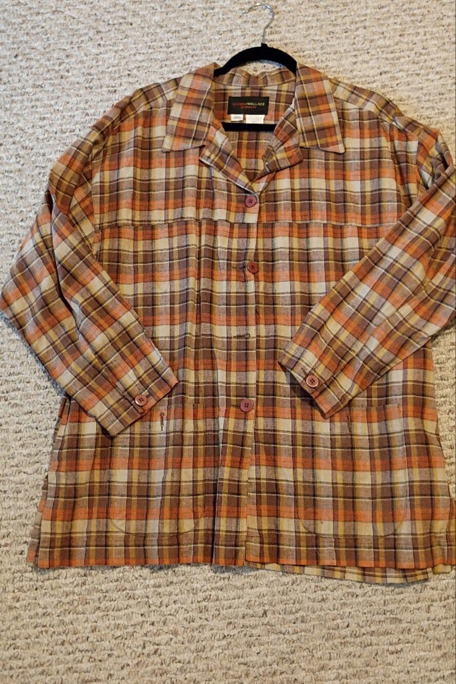 Women's Plaid Button-Down Shirt Jacket - Brown Multi by London Fog